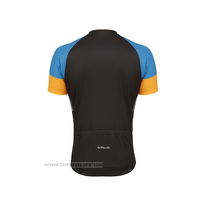 2021 Maillot Cyclisme de Marchi Jaune Bleu Gris Manches Courtes et Cuissard